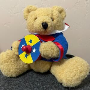 Applause Bears In Toyland Christmas 9" Jointed Tan Plush With Top